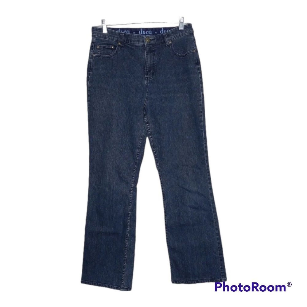 D & Co Womens Denim Jeans 12 Stretch Bootcut Medium Wash Outdoor Casual - Picture 1 of 16